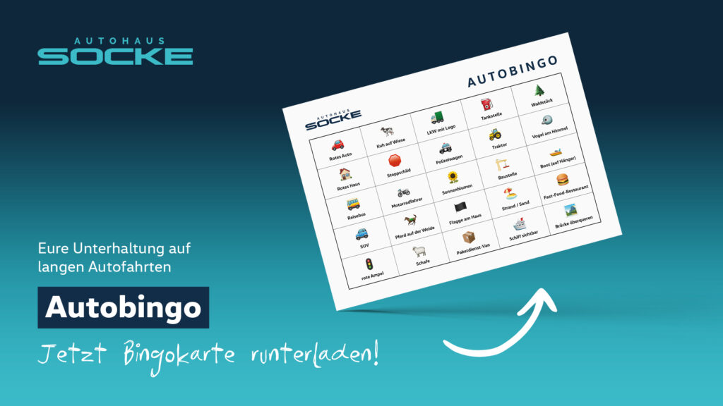 Blatt mit Autobingo