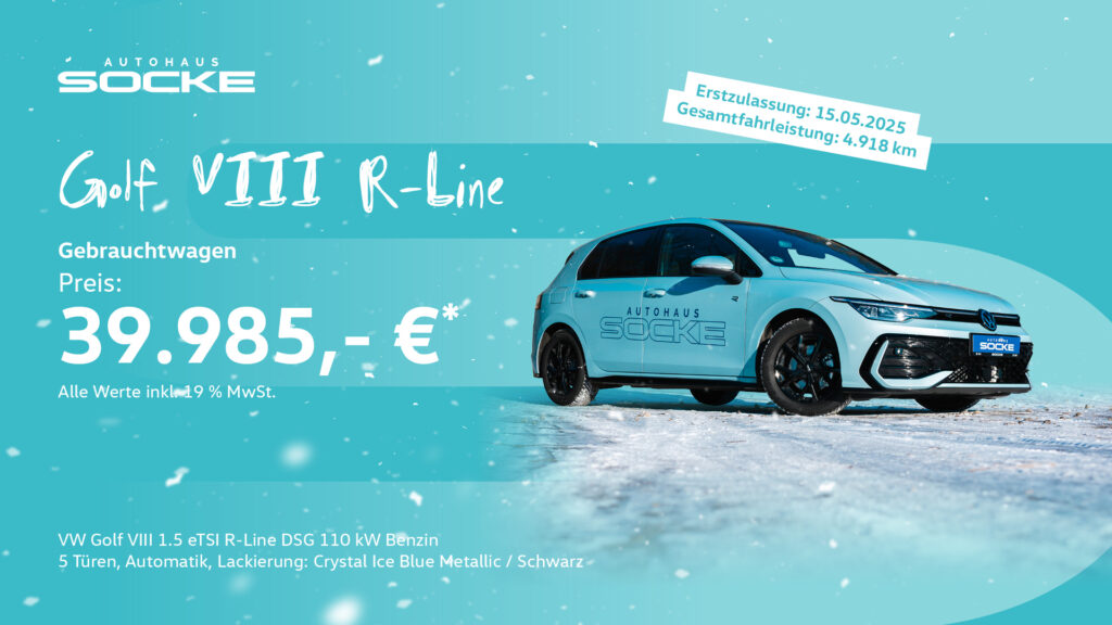 Hellblauer Golf R-Line im Angebot