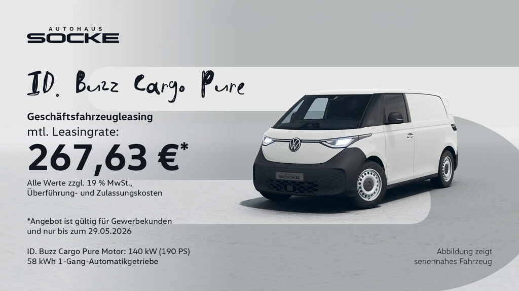 Geschäftskundenangebot VW ID. Buzz Cargo im Leasing