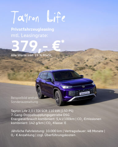 VW Tayron Life im Privatleasinganegbot für 379,- €