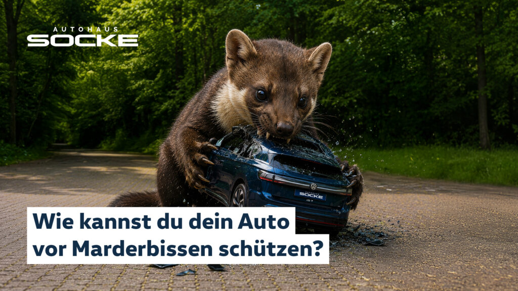 vergrößerter Marder zerbeist einen VW ID