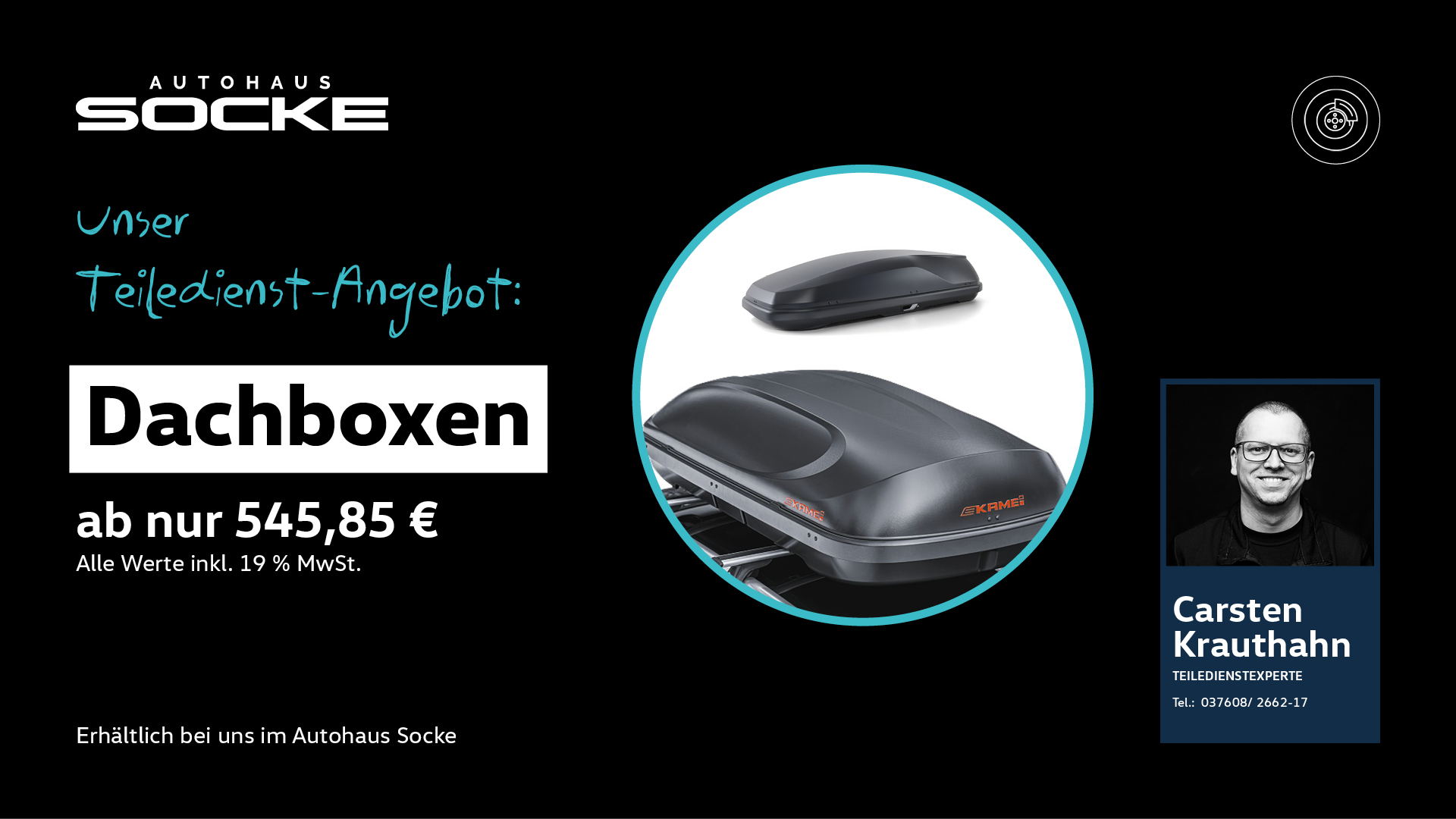 Teiledienstangebot für VW Dachboxen