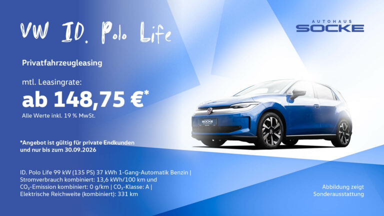 Leasingangebot des VW ID. Polo für 148,75 € mtl.